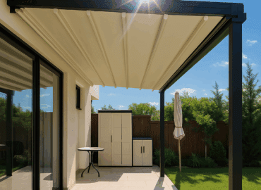Pergola PVC cu inserții carbon și drenaj integrat – Vega Prod Sistem