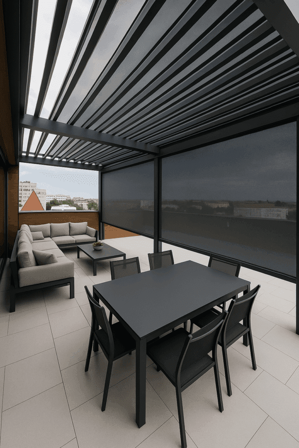 Zip Screen rezistent la vânt – montaj terasă