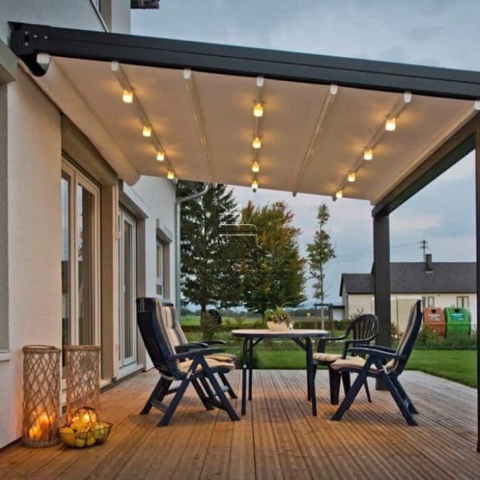 Pergola retractabila cu Membrana PVC cu iluminare Led integrata