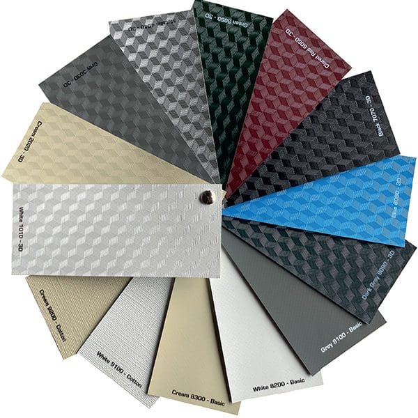 Paletar culori pentru Membrana PVC cu insertie carbon pentru Pergola retractabila